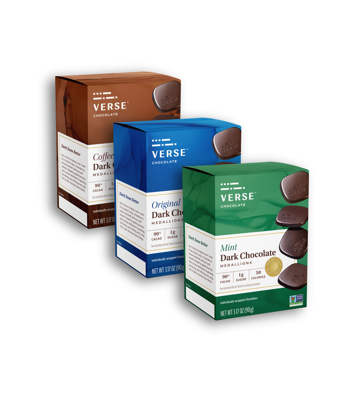 Verse Variety Pack 90% Dark Chocolate - 3 Pack | Verse Chocolate