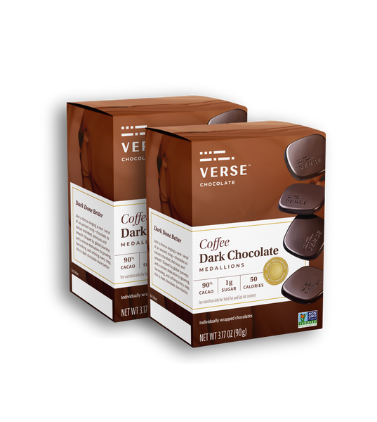 Coffee 90% Dark Chocolate Squares (2PK) | Verse Chocolate