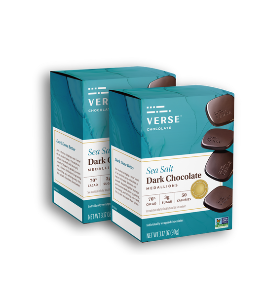 Sea Salt 70% Dark Chocolate Squares (2PK) | Verse Chocolate