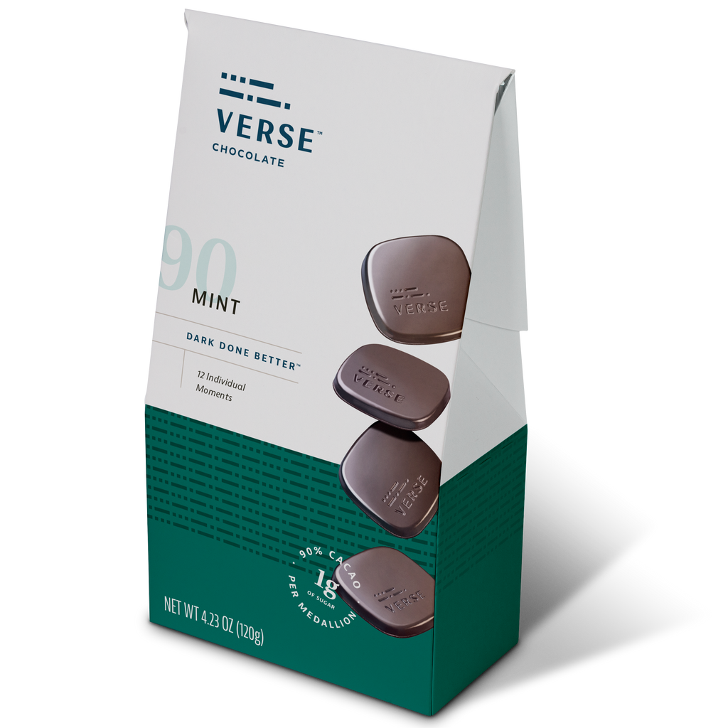 Verse Mint<br/>90% Dark Chocolate<br/>Wholesale Case of 6 - Verse Chocolate