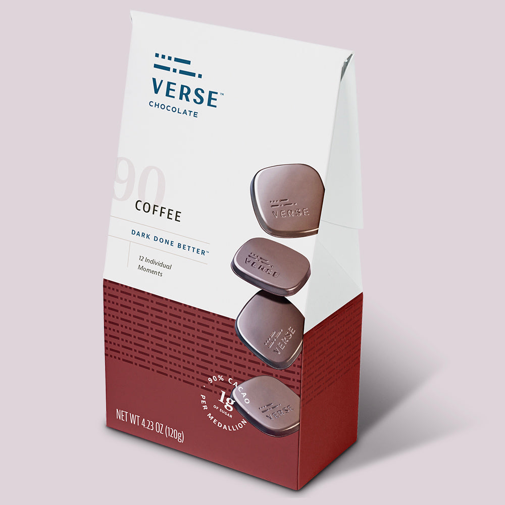 Coffee 90% Dark Chocolate (12-Count) - Verse Chocolate