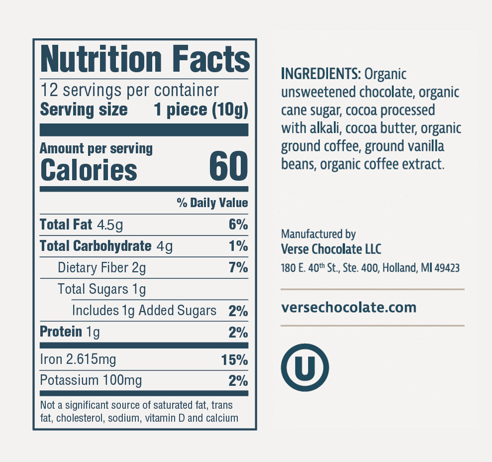 Verse Coffee <br/>90% Dark Chocolate<br/>Wholesale Case of 6 - Verse Chocolate